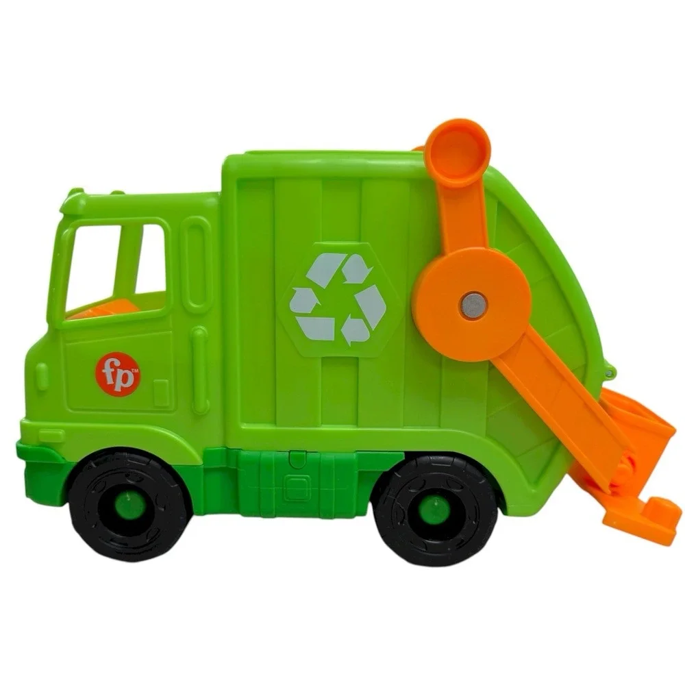 Fisher Price Little People Recycling Truck Toy W/ Figure Sound Singing WORKS!‎